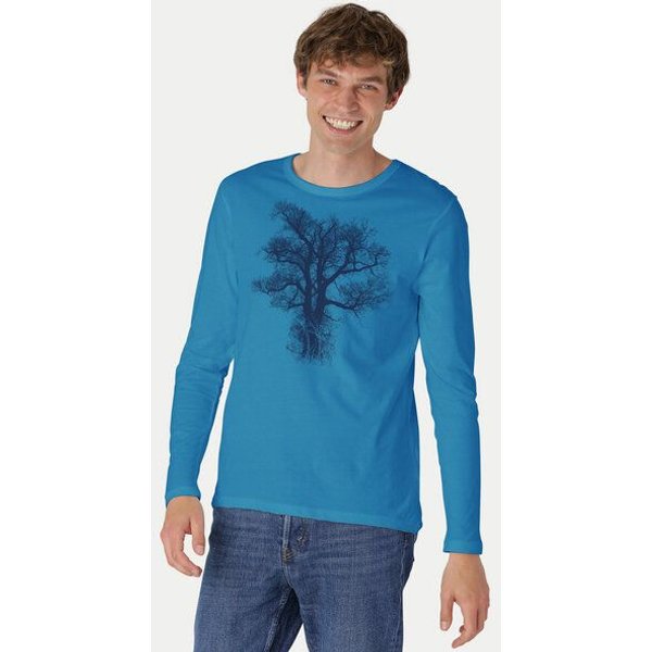 Peaces.bio - handbedruckte Biomode Bio-Herren-Langarmshirt "Chestnut"