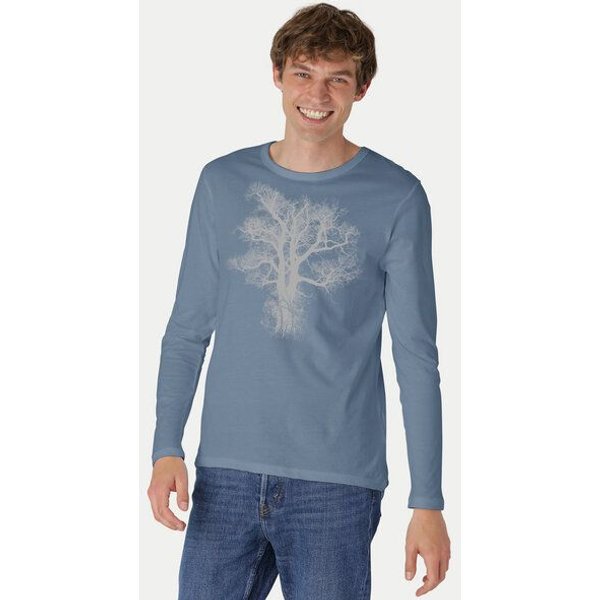 Peaces.bio - handbedruckte Biomode Bio-Herren-Langarmshirt "Chestnut"