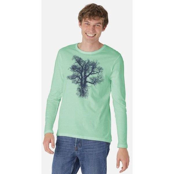 Peaces.bio - handbedruckte Biomode Bio-Herren-Langarmshirt "Chestnut"