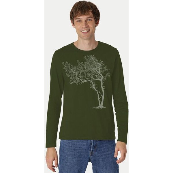 Peaces.bio - handbedruckte Biomode Bio-Herren-Langarmshirt Fancy Tree