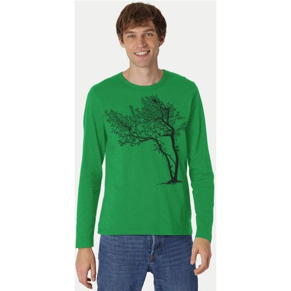 Peaces.bio - handbedruckte Biomode Bio-Herren-Langarmshirt Fancy Tree