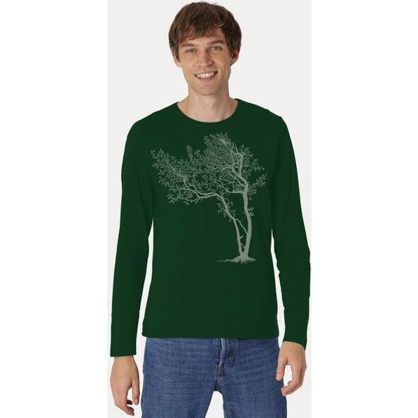 Peaces.bio - handbedruckte Biomode Bio-Herren-Langarmshirt Fancy Tree