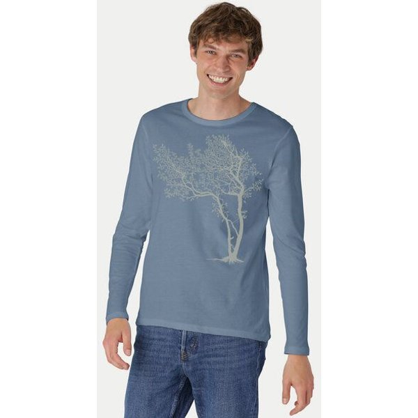 Peaces.bio - handbedruckte Biomode Bio-Herren-Langarmshirt Fancy Tree