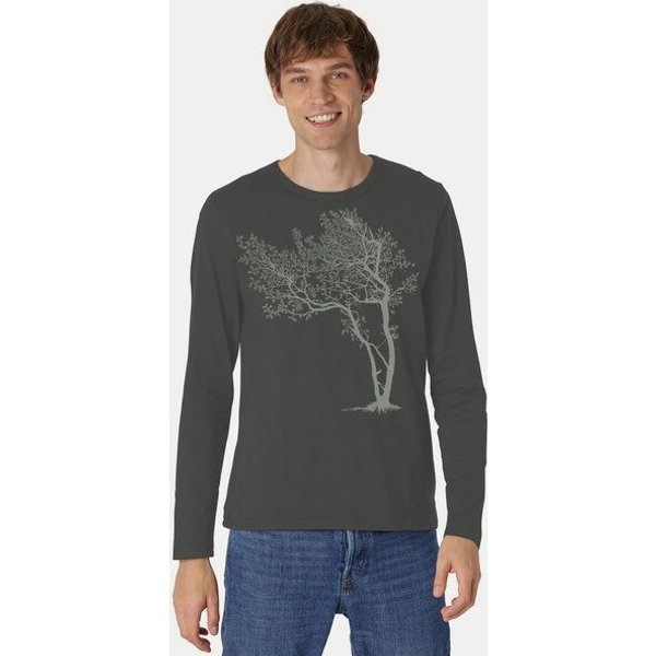 Peaces.bio - handbedruckte Biomode Bio-Herren-Langarmshirt Fancy Tree
