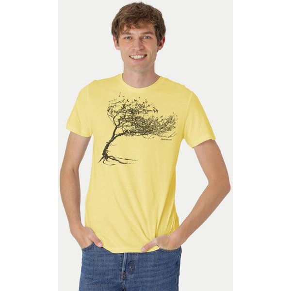 Peaces.bio - handbedruckte Biomode Bio-Herren-T-Shirt "Windy Tree"