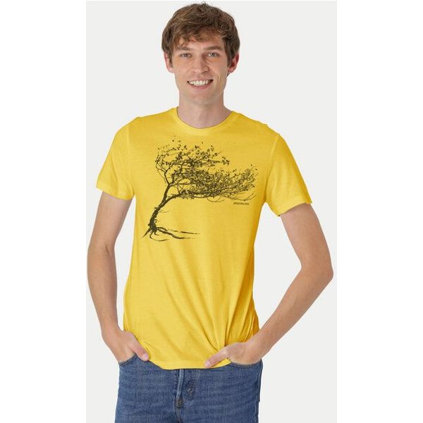 Peaces.bio - handbedruckte Biomode Bio-Herren-T-Shirt "Windy Tree"