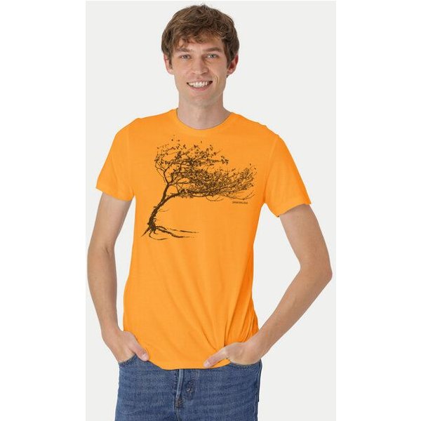 Peaces.bio - handbedruckte Biomode Bio-Herren-T-Shirt "Windy Tree"
