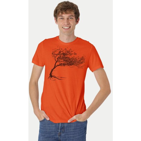 Peaces.bio - handbedruckte Biomode Bio-Herren-T-Shirt "Windy Tree"