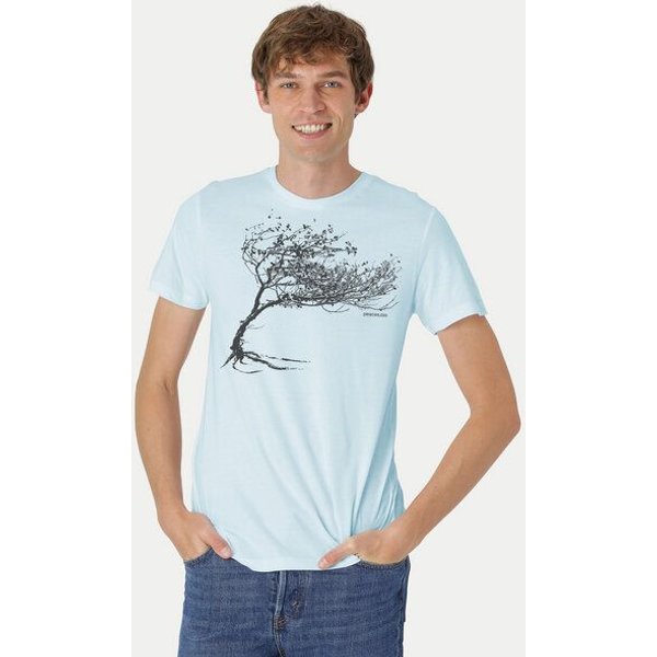 Peaces.bio - handbedruckte Biomode Bio-Herren-T-Shirt "Windy Tree"