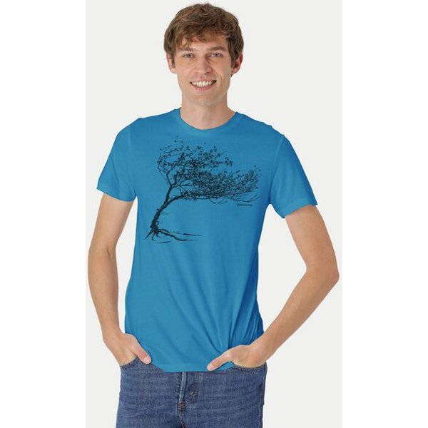 Peaces.bio - handbedruckte Biomode Bio-Herren-T-Shirt "Windy Tree"