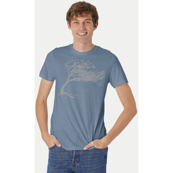 Peaces.bio - handbedruckte Biomode Bio-Herren-T-Shirt "Windy Tree"