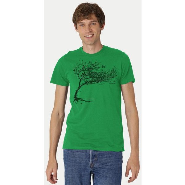 Peaces.bio - handbedruckte Biomode Bio-Herren-T-Shirt "Windy Tree"