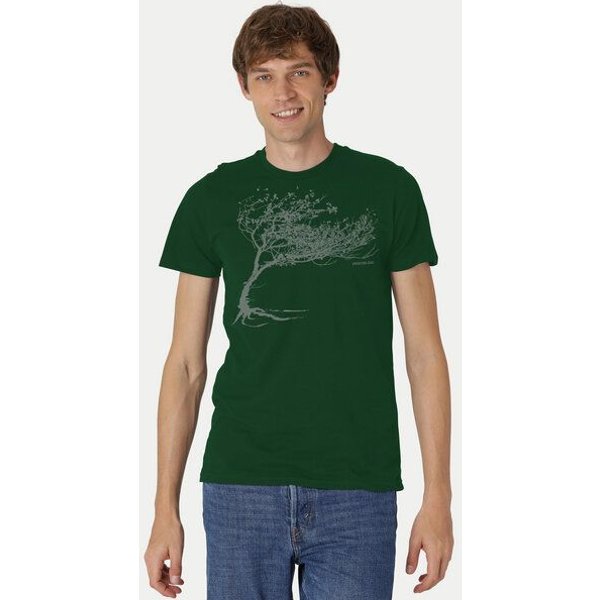 Peaces.bio - handbedruckte Biomode Bio-Herren-T-Shirt "Windy Tree"