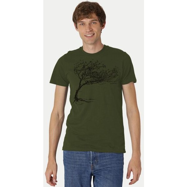 Peaces.bio - handbedruckte Biomode Bio-Herren-T-Shirt "Windy Tree"