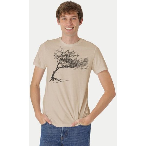 Peaces.bio - handbedruckte Biomode Bio-Herren-T-Shirt "Windy Tree"