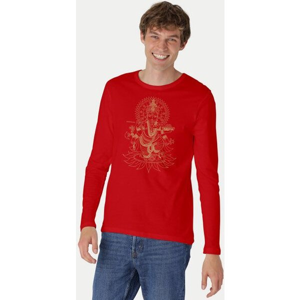 Peaces.bio - handbedruckte Biomode Bio-Herren-Langarmshirt Ganesha