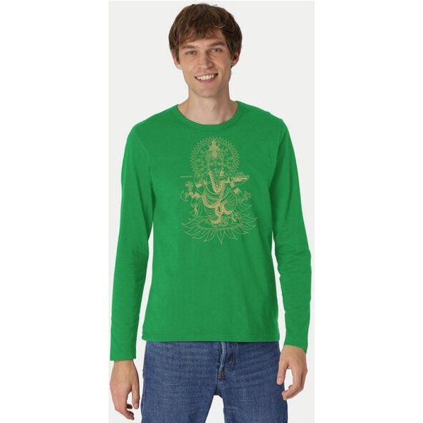 Peaces.bio - handbedruckte Biomode Bio-Herren-Langarmshirt Ganesha