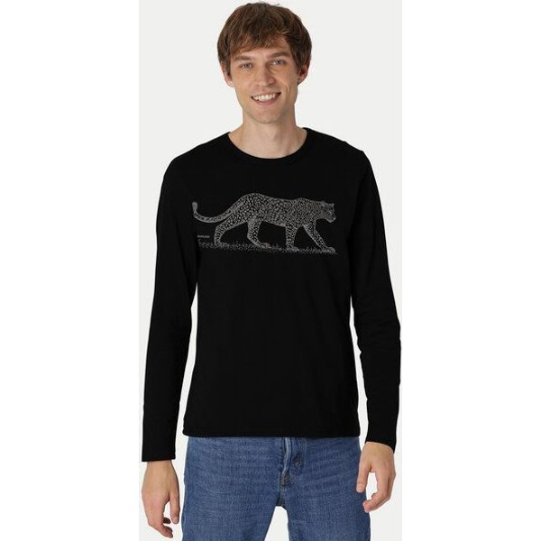 Peaces.bio - handbedruckte Biomode Bio-Herren-Langarmshirt "Leopard"