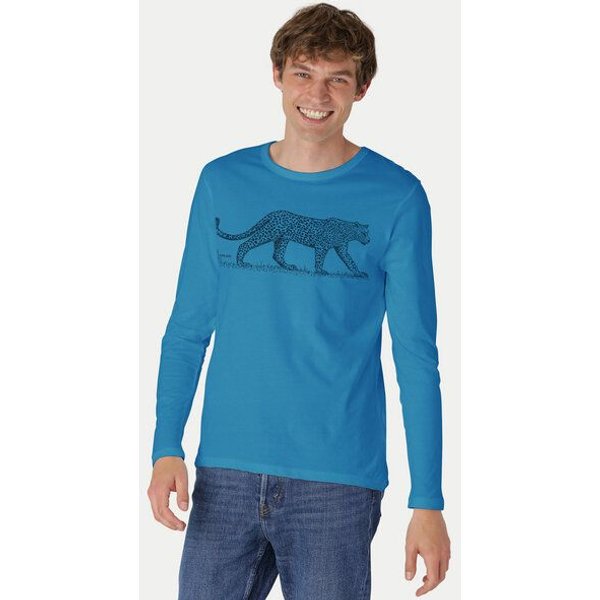 Peaces.bio - handbedruckte Biomode Bio-Herren-Langarmshirt "Leopard"
