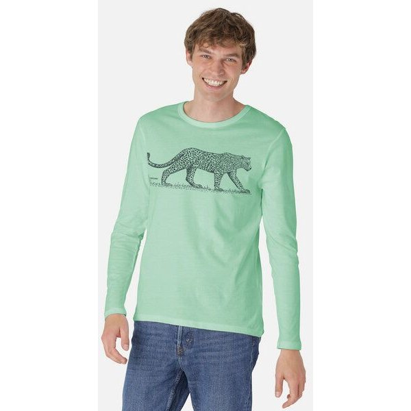Peaces.bio - handbedruckte Biomode Bio-Herren-Langarmshirt "Leopard"