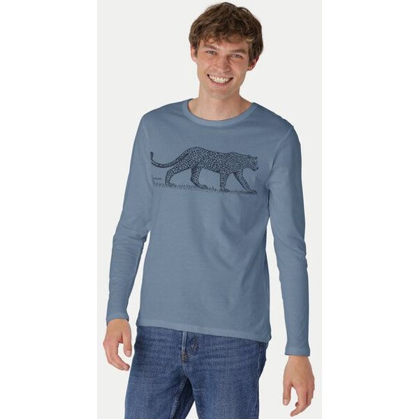 Peaces.bio - handbedruckte Biomode Bio-Herren-Langarmshirt "Leopard"