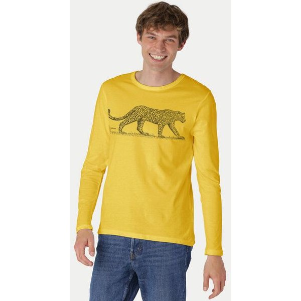 Peaces.bio - handbedruckte Biomode Bio-Herren-Langarmshirt "Leopard"