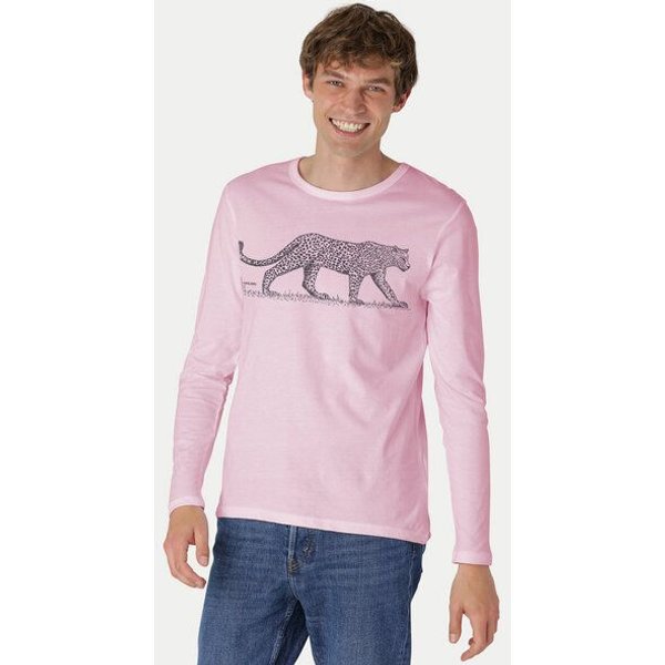 Peaces.bio - handbedruckte Biomode Bio-Herren-Langarmshirt "Leopard"