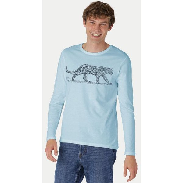 Peaces.bio - handbedruckte Biomode Bio-Herren-Langarmshirt "Leopard"