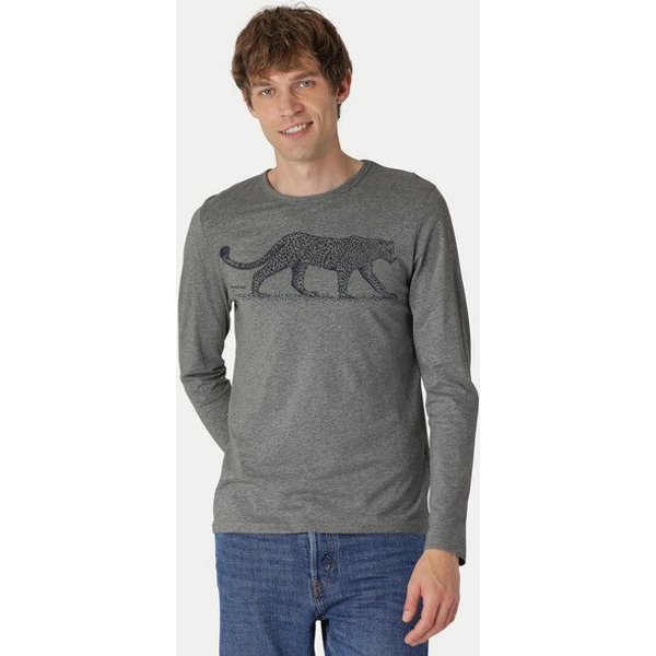 Peaces.bio - handbedruckte Biomode Bio-Herren-Langarmshirt "Leopard"