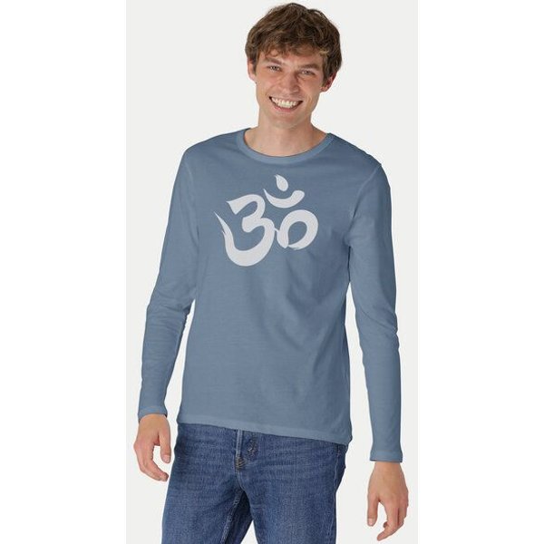 Peaces.bio - handbedruckte Biomode Bio-Herren-Langarmshirt "OM"