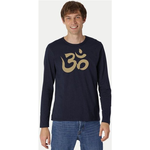 Peaces.bio - handbedruckte Biomode Bio-Herren-Langarmshirt "OM"