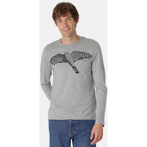 Peaces.bio - handbedruckte Biomode Bio-Herren-Langarmshirt "Sperber"
