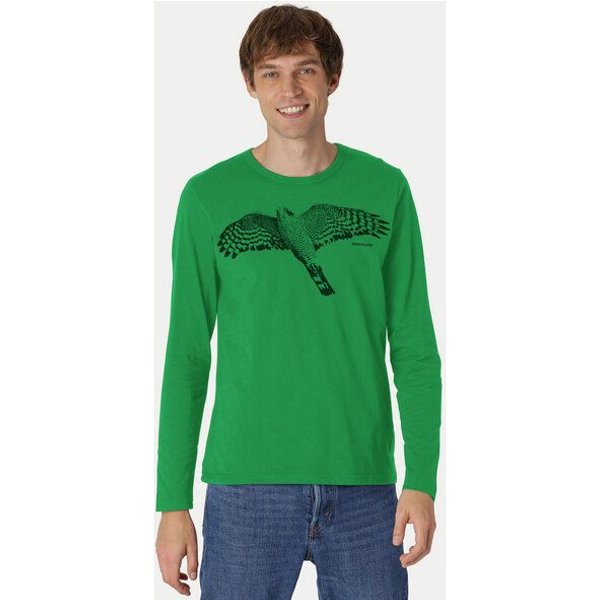 Peaces.bio - handbedruckte Biomode Bio-Herren-Langarmshirt "Sperber"