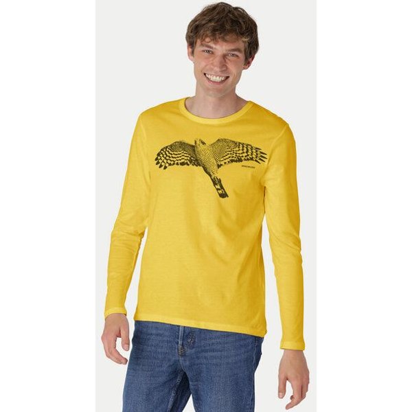 Peaces.bio - handbedruckte Biomode Bio-Herren-Langarmshirt "Sperber"