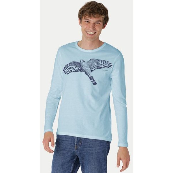 Peaces.bio - handbedruckte Biomode Bio-Herren-Langarmshirt "Sperber"