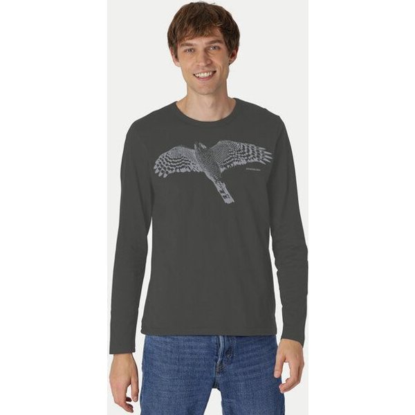 Peaces.bio - handbedruckte Biomode Bio-Herren-Langarmshirt "Sperber"