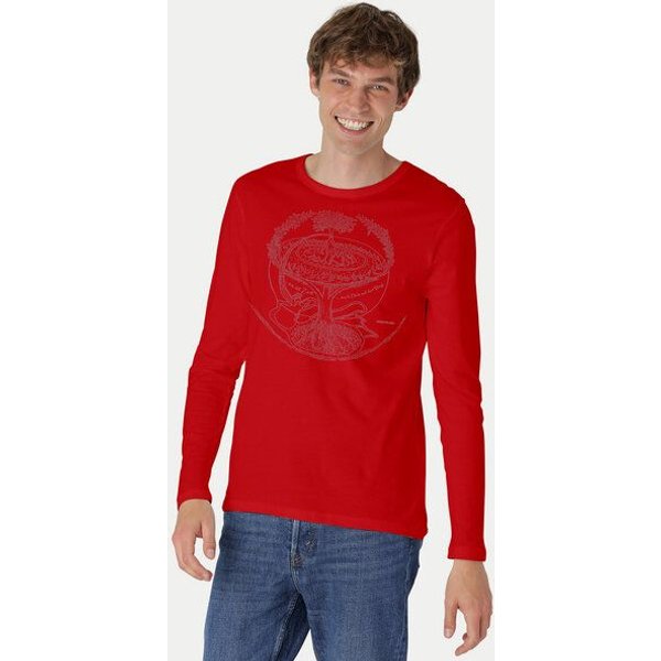 Peaces.bio - handbedruckte Biomode Bio-Herren-Langarmshirt "Weltenesche"