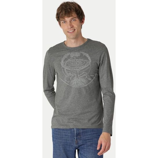 Peaces.bio - handbedruckte Biomode Bio-Herren-Langarmshirt "Weltenesche"