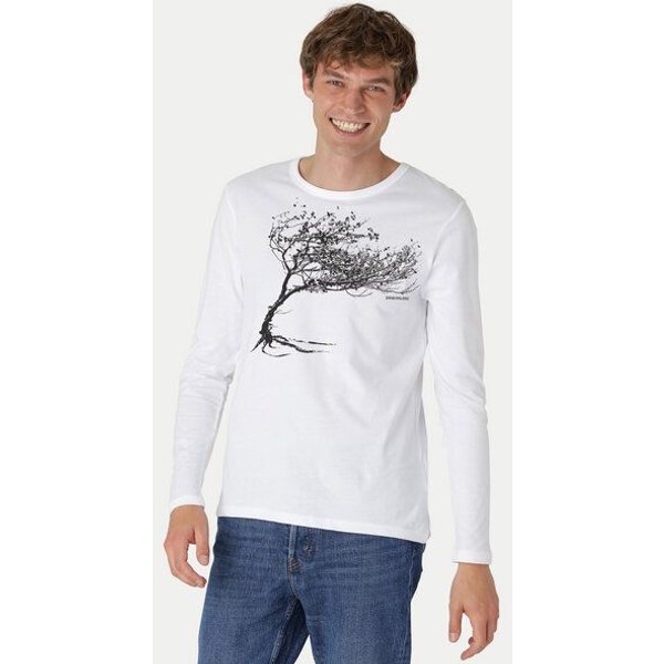 Peaces.bio - handbedruckte Biomode Bio-Herren-Langarmshirt "Windy Tree"
