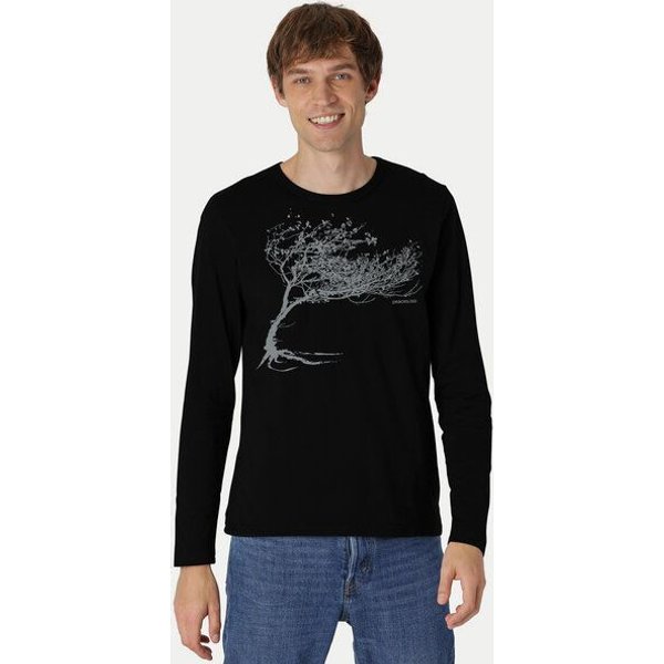 Peaces.bio - handbedruckte Biomode Bio-Herren-Langarmshirt "Windy Tree"