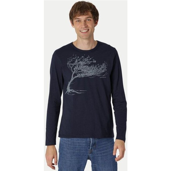 Peaces.bio - handbedruckte Biomode Bio-Herren-Langarmshirt "Windy Tree"