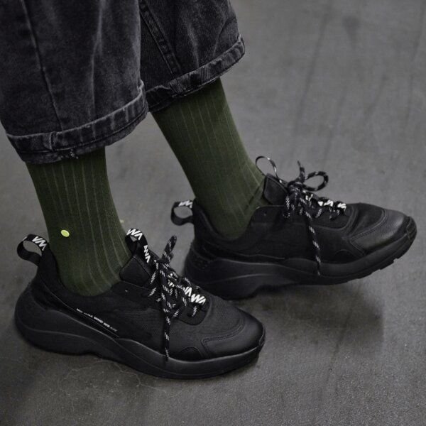 wysf. | what you stand for. Moderne Premium Socken, Rippenstrick mit Knopf, Bio-Baumwoll-Mix