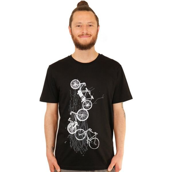 Spangeltangel Herrenshirt "Fahrräder", bedruckt, Siebdruck, sportlich, Bio-Baumwolle