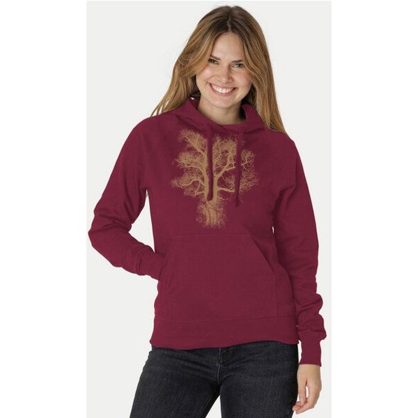 Peaces.bio - handbedruckte Biomode Bio-Damen-Kapuzensweater Chestnut