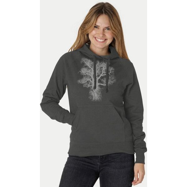 Peaces.bio - handbedruckte Biomode Bio-Damen-Kapuzensweater Chestnut