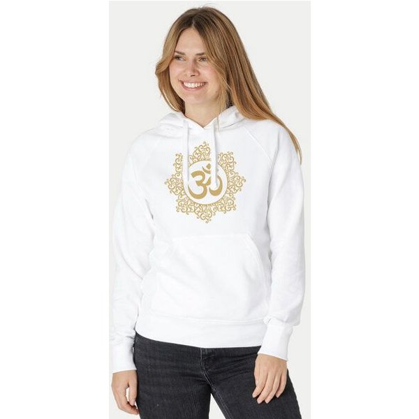 Peaces.bio - handbedruckte Biomode Bio-Damen-Kapuzensweater "Classic-Om"