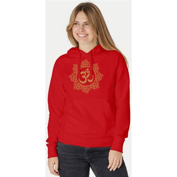 Peaces.bio - handbedruckte Biomode Bio-Damen-Kapuzensweater "Classic-Om"