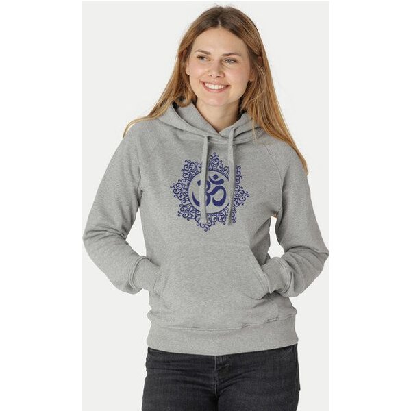 Peaces.bio - handbedruckte Biomode Bio-Damen-Kapuzensweater "Classic-Om"