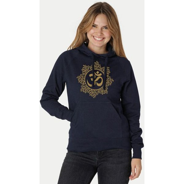 Peaces.bio - handbedruckte Biomode Bio-Damen-Kapuzensweater "Classic-Om"