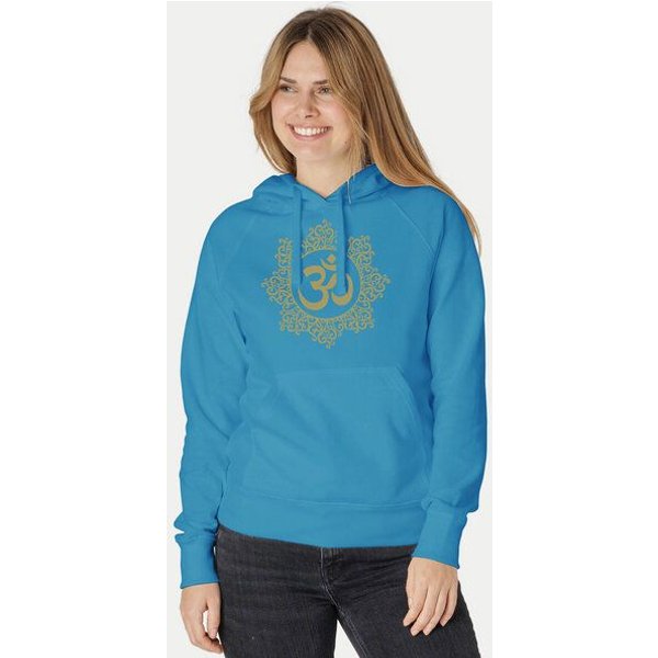 Peaces.bio - handbedruckte Biomode Bio-Damen-Kapuzensweater "Classic-Om"